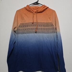 Aeropostale Hoodie Orange and Blue Ombre With Pattern